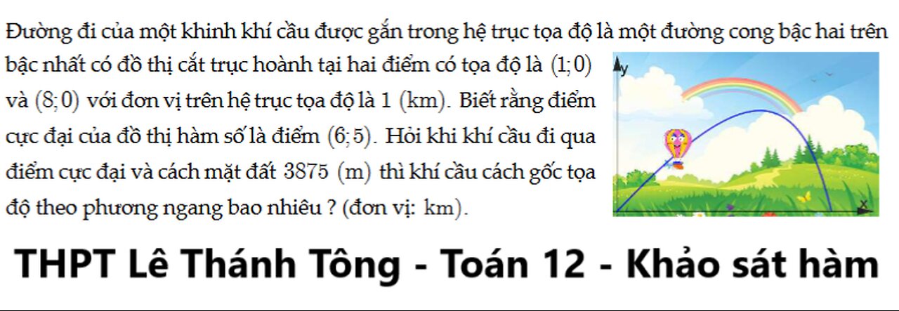 THPT Lê Thánh Tông: Đường đi của một khinh khí cầu được gắn trong hệ trục tọa độ là một đường cong