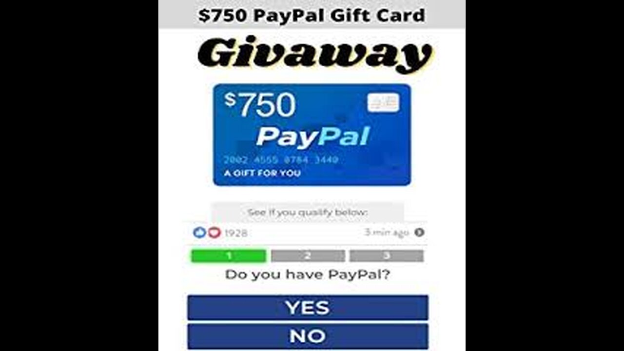 750$ PayPal Gift Card Giveaway