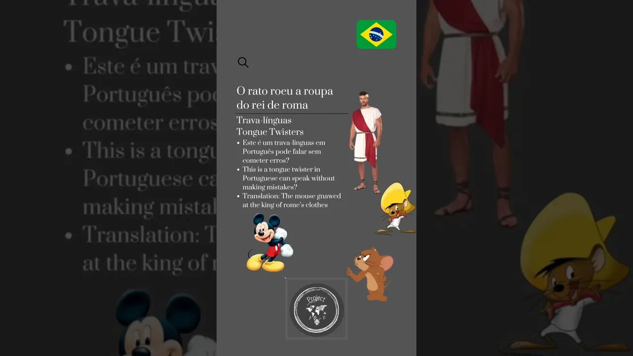 🇧🇷 Tongue Twisters/Trava-linguas- O rato roeu a roupa do rei de roma