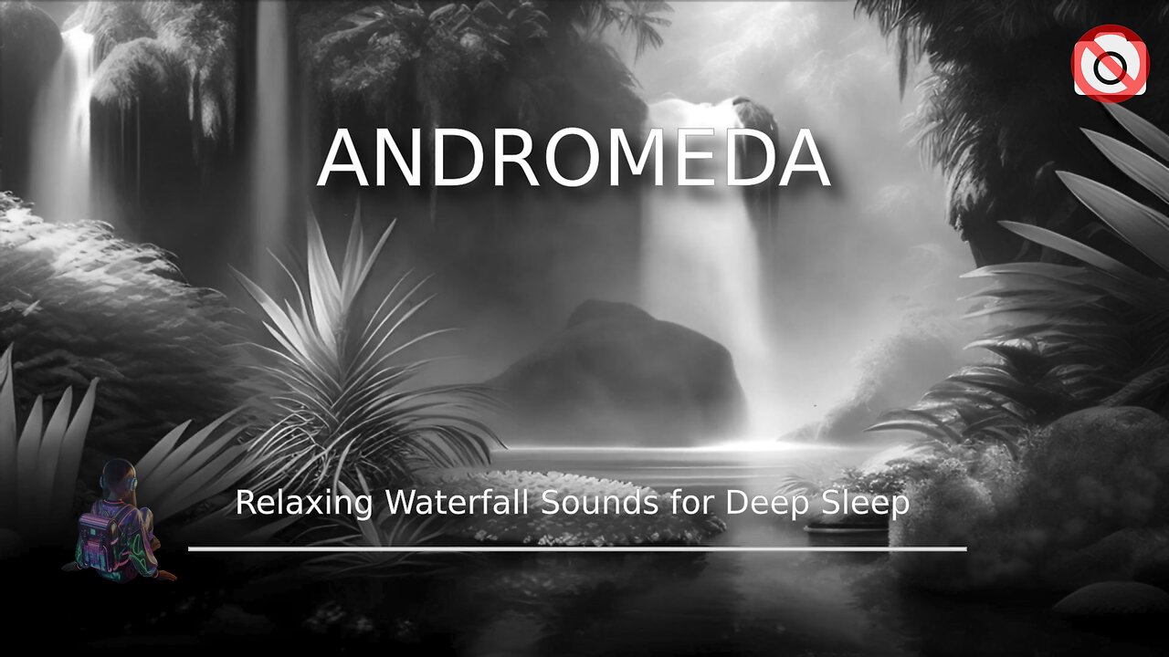 Andromeda ~ 🌊 Relaxing Waterfall Sounds for Deep Sleep | Soothing White Noise to Fall Asleep 🖤 ⬛️ 🔊