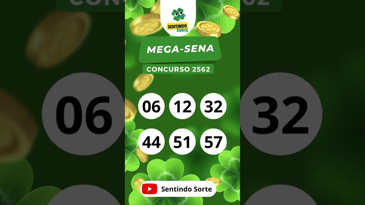 🍀 Resultado MEGA-SENA 2562| Sentindo Sorte #shorts