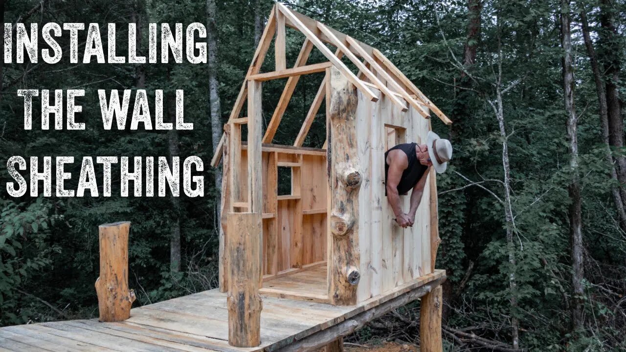 S2 EP8 | HOBBIT STYLE OUTDOOR COMPOST TOILET | INSTALLING THE WALL SHEATHING
