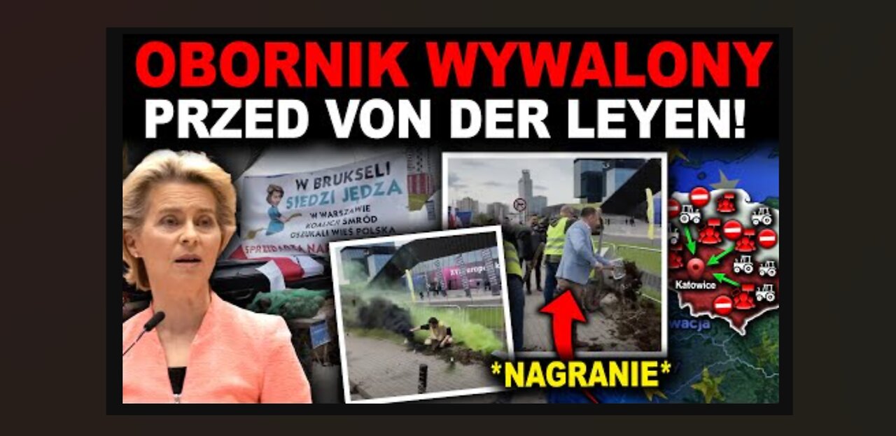 WŚCIEKLI ROLNCY ROZRZUCILI OBORNIK W TRAKCIE PRZEMÓWIENIA VON DER LEYEN!