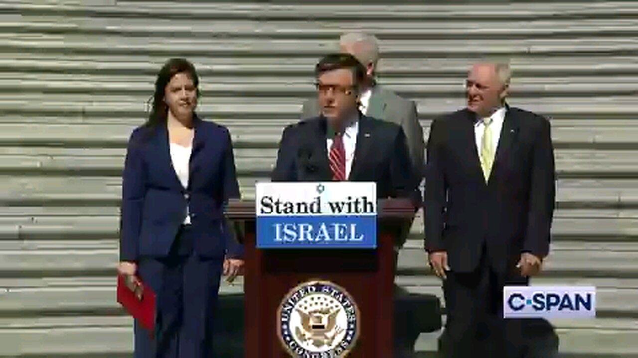 traitor satanist Mike Johnson stands with the synagogue of satan and 1948 israel