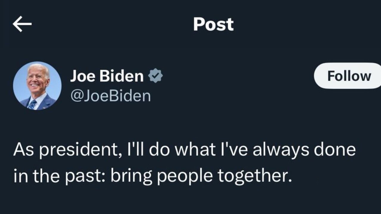 He's Finally Done It: Joe Biden Has Brought Unity … Sort Of