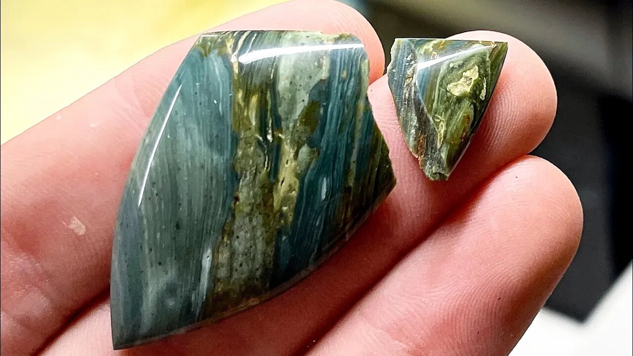 Fixing BROKEN cabochon // Gary green jasper polished w/ CABKING