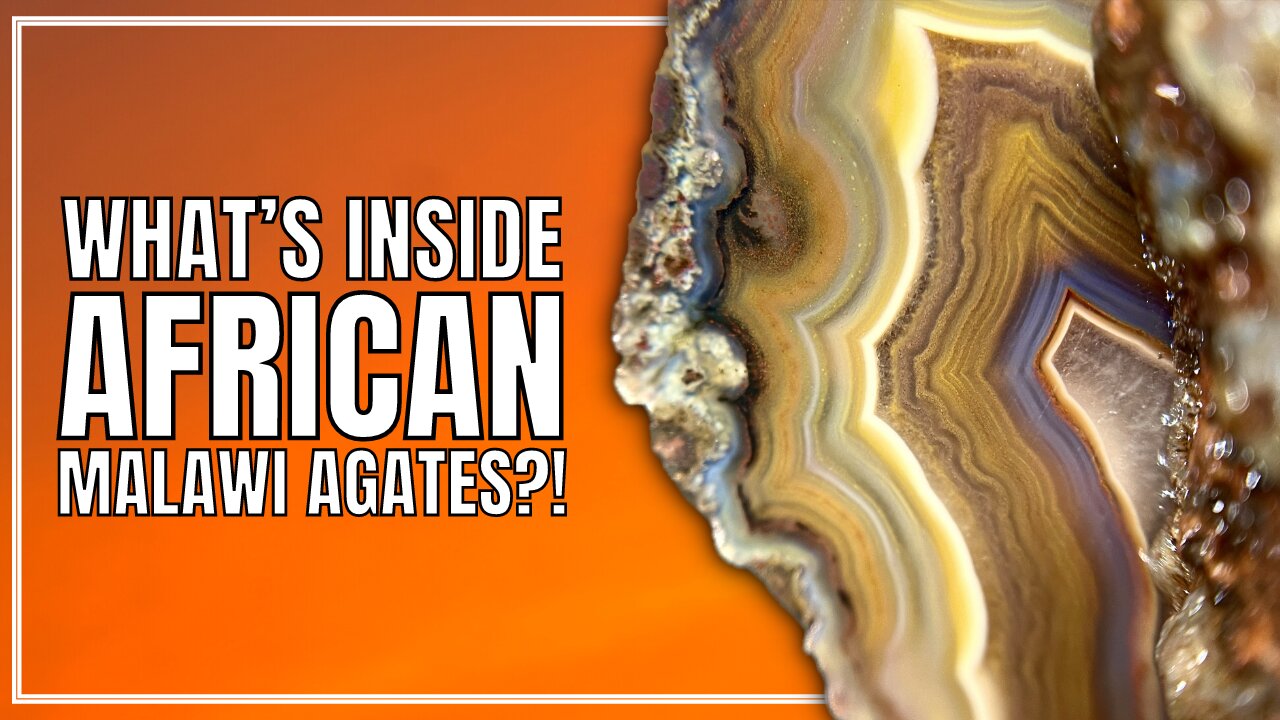 Cutting African Malawi AGATES open // BEAUTIFUL bands inside!