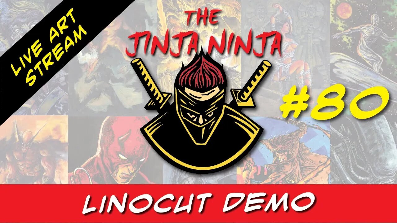 The Jinja Ninja Live Art Stream #80 Linocut Demo