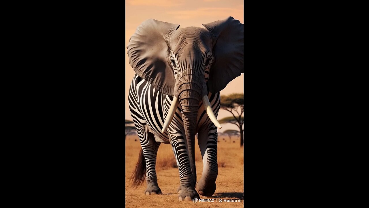 Elephant in Zebra Stripes