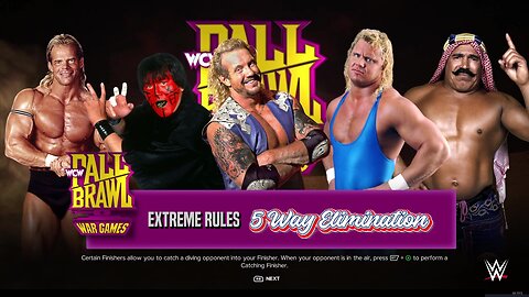 WWE 2k24 5WayEliminationExtremeRules LexLugar vs GreatMuta vs DDP vs MrPerfect vs IronSheik