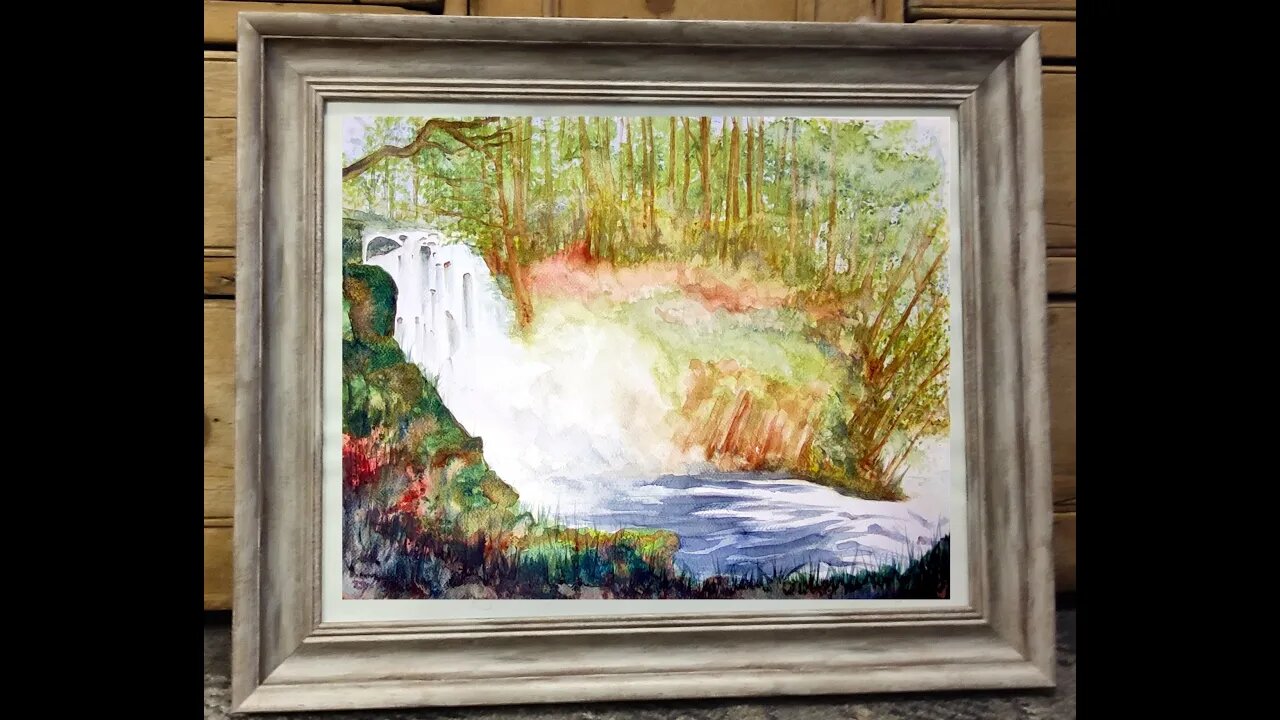 Swallow falls watercolour demo by David J Walker