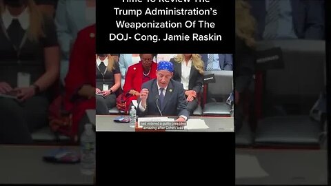 At the Weaponization Of The DOJ Committee hearing today, Cong Raskin lays it all out!!!