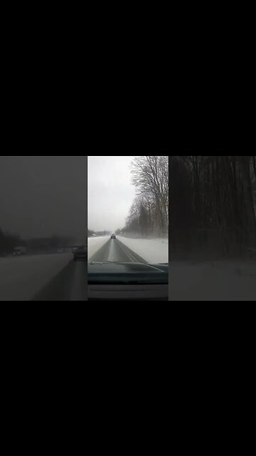 driving into a Blizzard in a dodge charger
