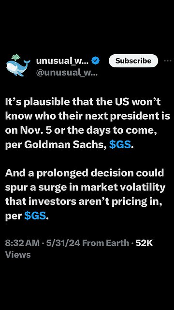 2024 election stolen? Goldman Sachs KNOWS!