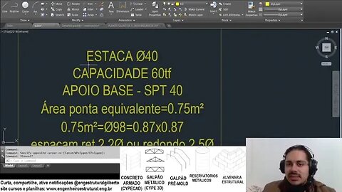 Perímetro equivalente e área influência estacas efeito de grupo Eng Estrutural