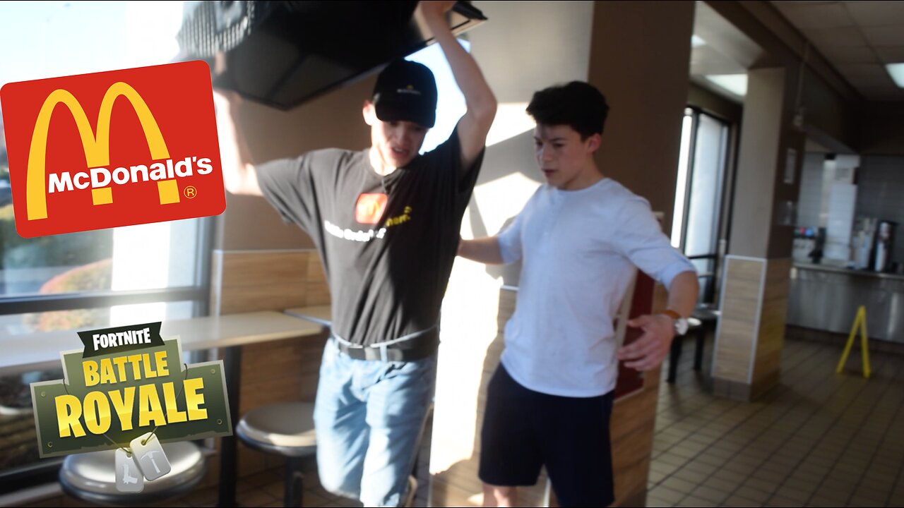 FORTINITE IN MCDONALDS!!! (KICKED OUT BY CRAZY WORKER)