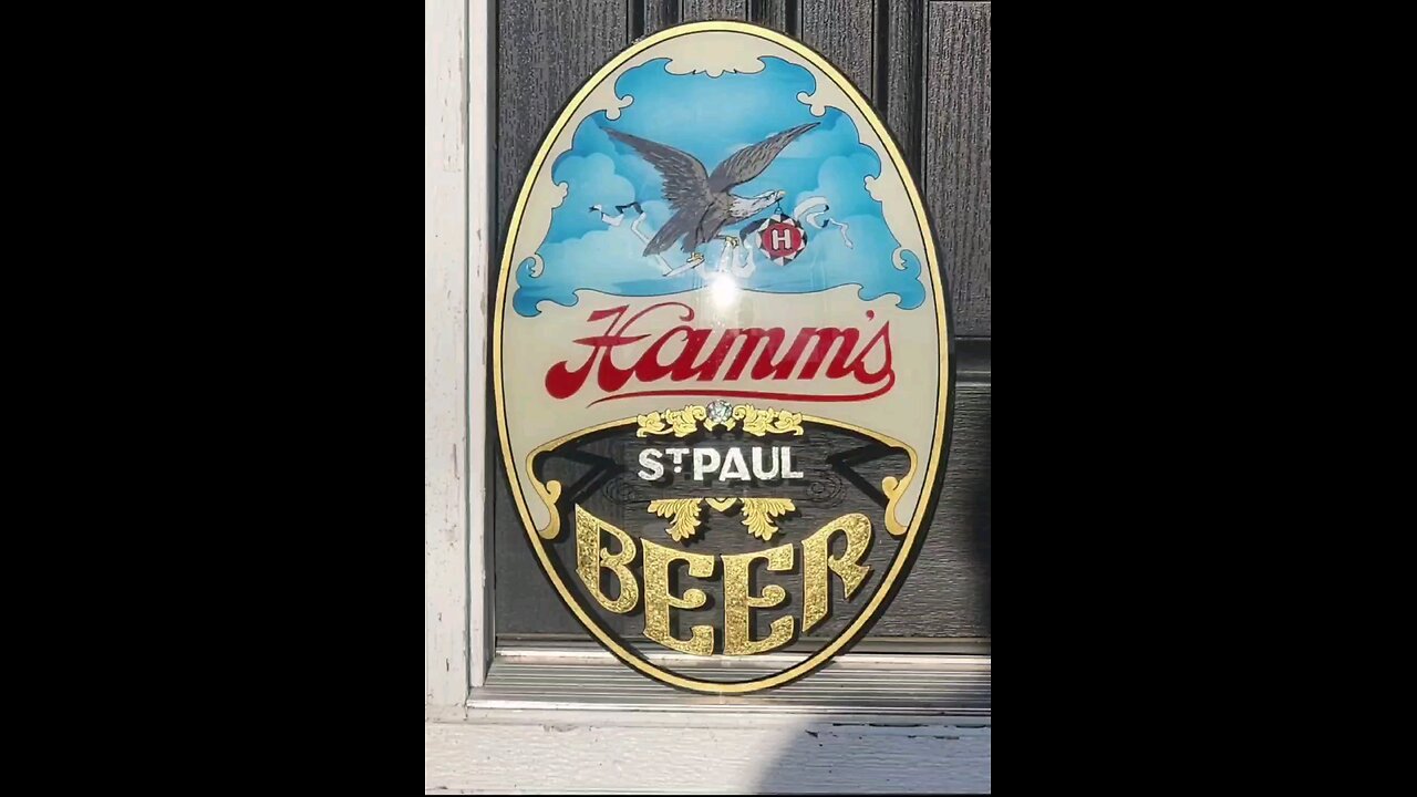 Hamm's Beer sign progress.