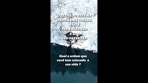 Existe uma ordem na vida pra ter vitória !!!