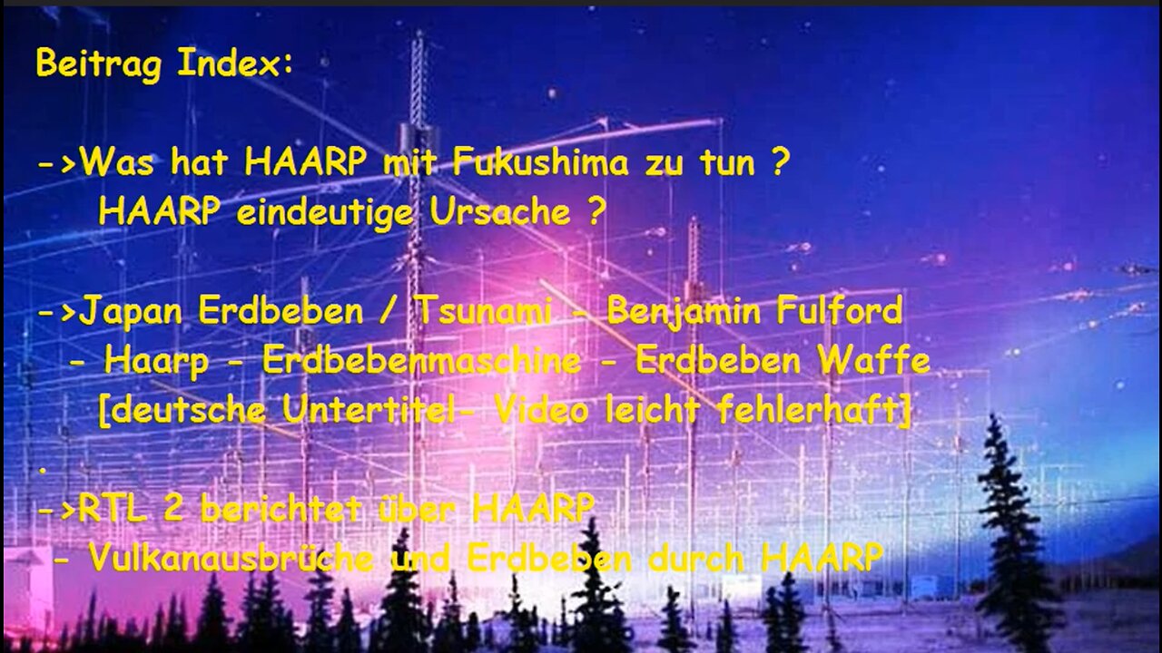 Was hat HAARP mit Fukushima zu tun HAARP eindeutige Ursache