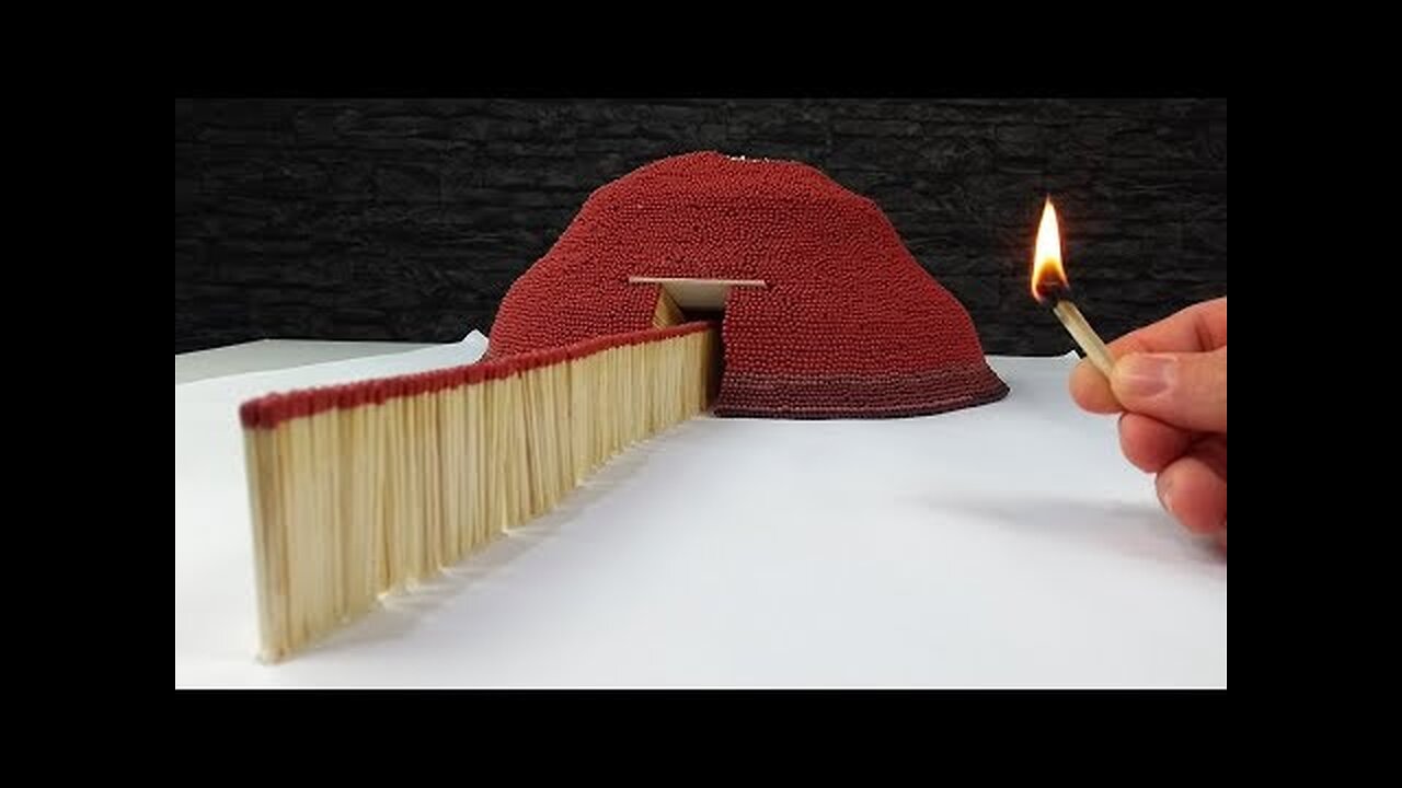 Match Chain Reaction VOLCANO ERUPTION Amazing Fire Domino