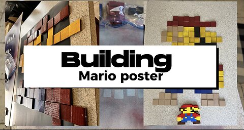 Constructing Mario poster for playroom