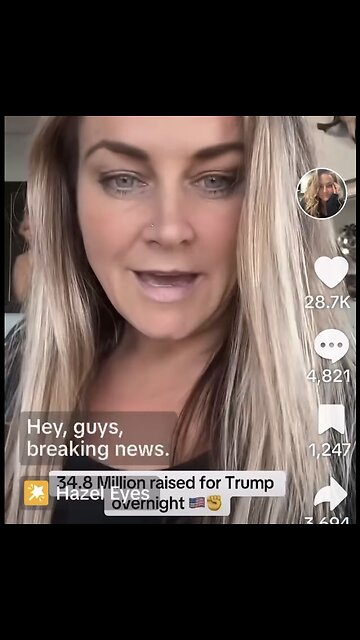 Captioned - $34.8 million raised for Trump overnight 🇺🇸