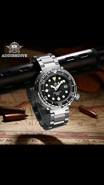 Automatic Mechanical Watch Male American Stainless Steel Scratch Proof Waterproof Diving Watch