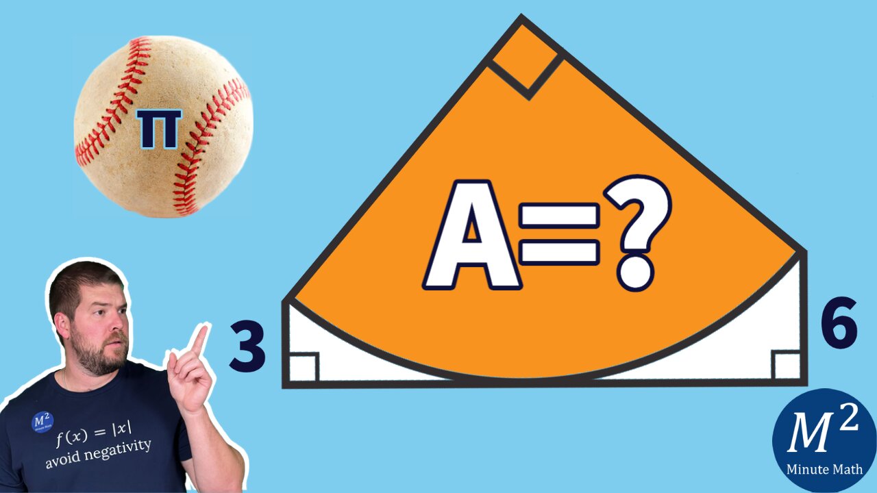 The Unique Baseball Field Math Problem | Find the Area of the Quarter Circle | Minute Math #geometry