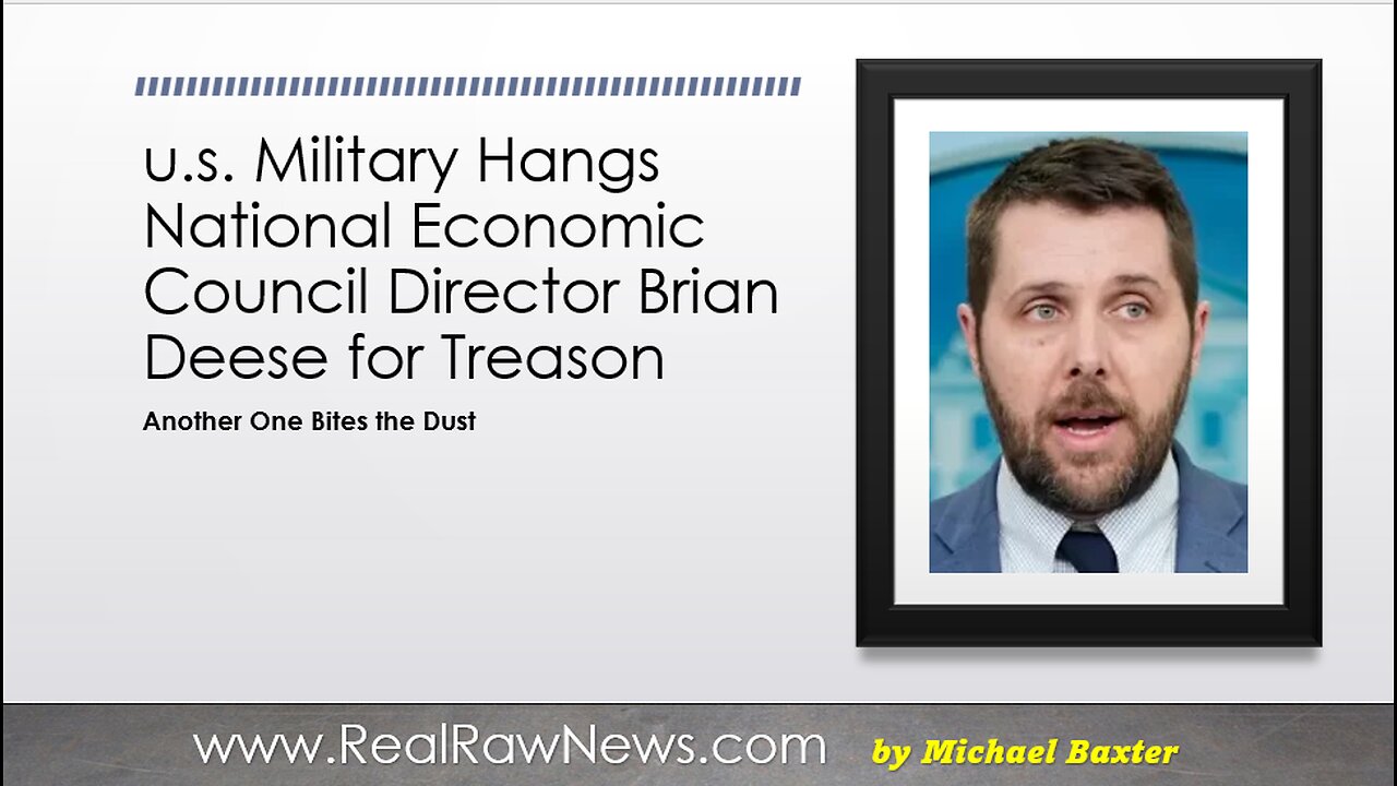 u.s. Military Executes NEC Director Brian Deese for Treason