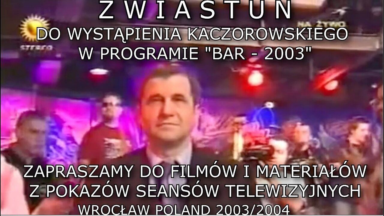 HIPNOZA TELEWIZYJNA, MEDIALNA, CZŁOWIEK W TRANSIE HIPNOZY W STUDIO, PSYCHOMAUNIPULACJA, BAR PROGRAMOWY TV 2003