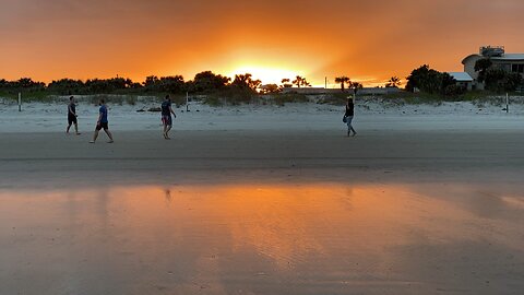 Florida Beach Sunset Frisbee