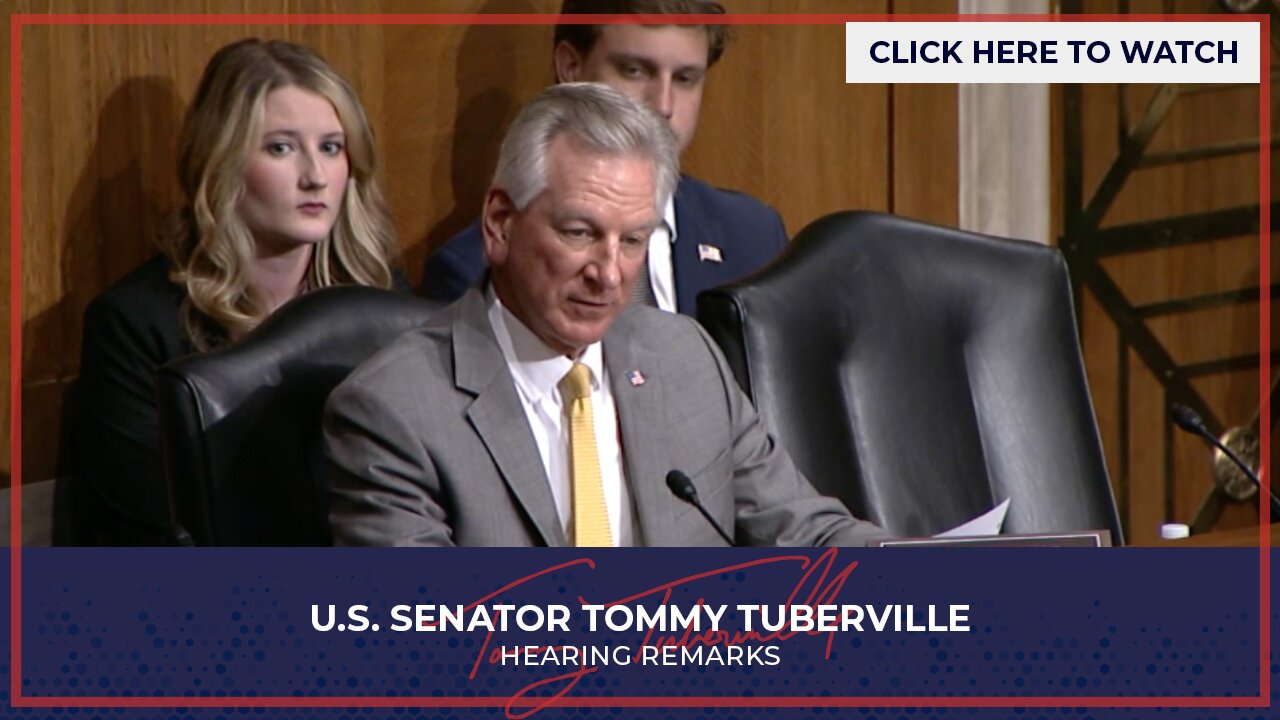 Senator Tuberville Introduces Dr. Brian Stone of Jasper, AL, to Senate HELP Hearing