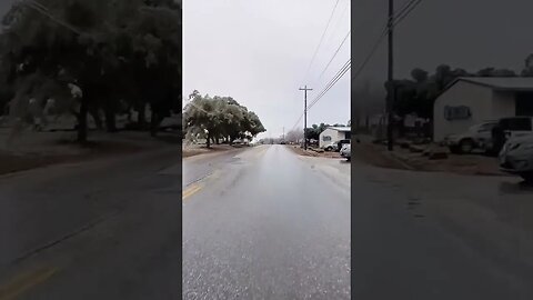 Riding In a Winter Wonderland - Riding my Honda to work after a Texas winter storm