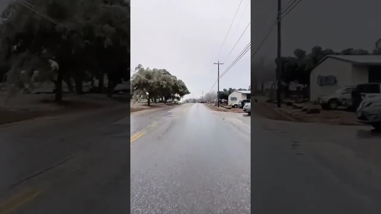 Riding In a Winter Wonderland - Riding my Honda to work after a Texas winter storm