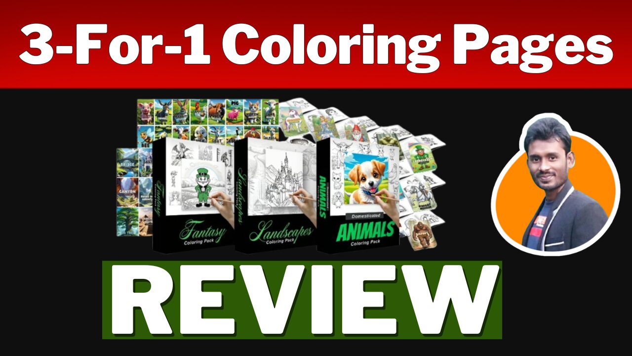 3-For-1 Coloring Pages PLR Review 🔥Grab 1,500+ High-Quality Coloring Pages For Adults and Kids!