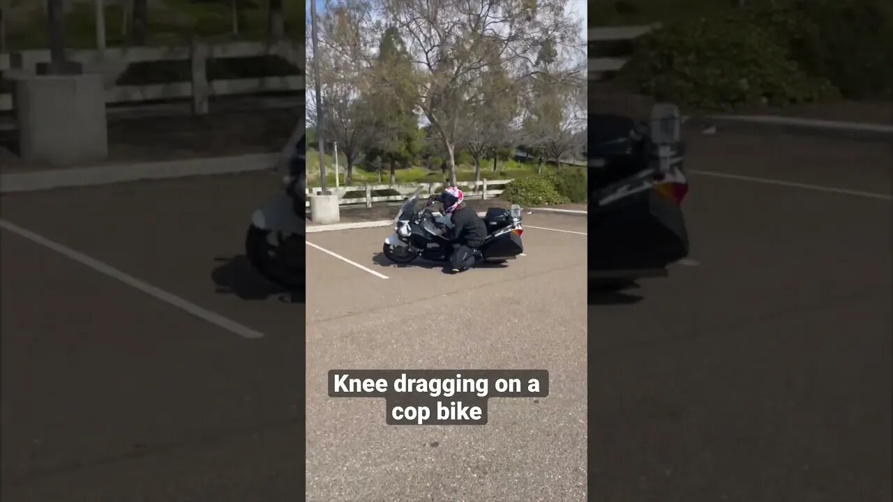 Dragging Knee On A Cop Bike