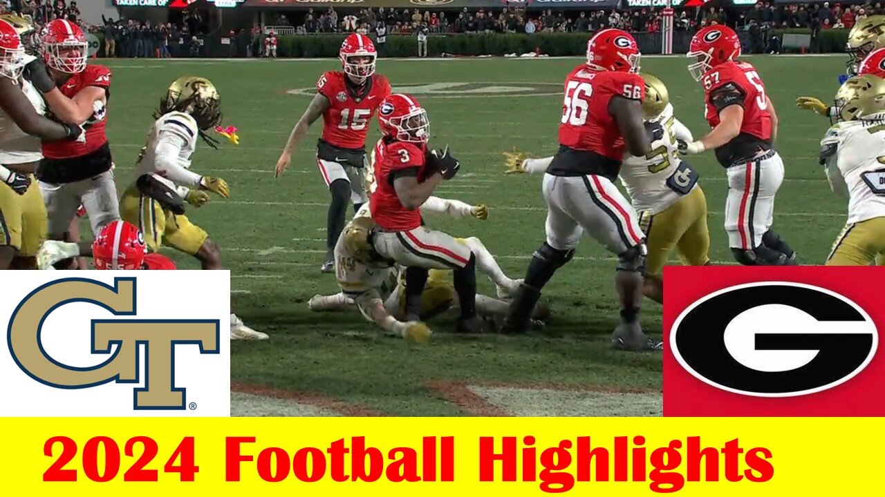 Georgia Tech vs #7 Georgia Football Game Highlights 11 29 2024