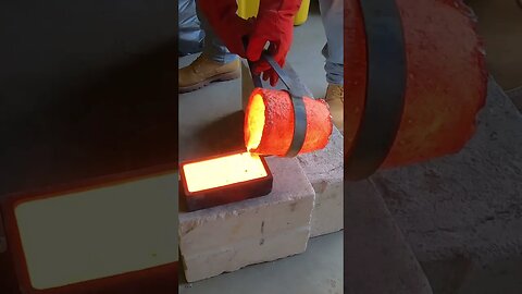 🔥Amazing Metal casting 🔥 huge #copper #ingot #metalcasting