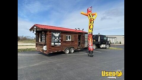 2007 Barbecue Food Concession Trailer w/ 2017 Volvo Diesel Sleeper Cab Semi Truck