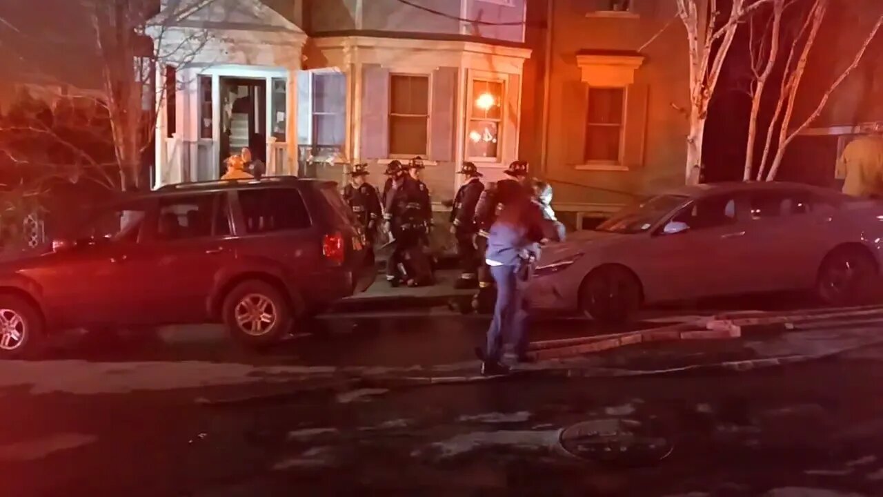 Boston fire department put out a small window fire on Calumet street