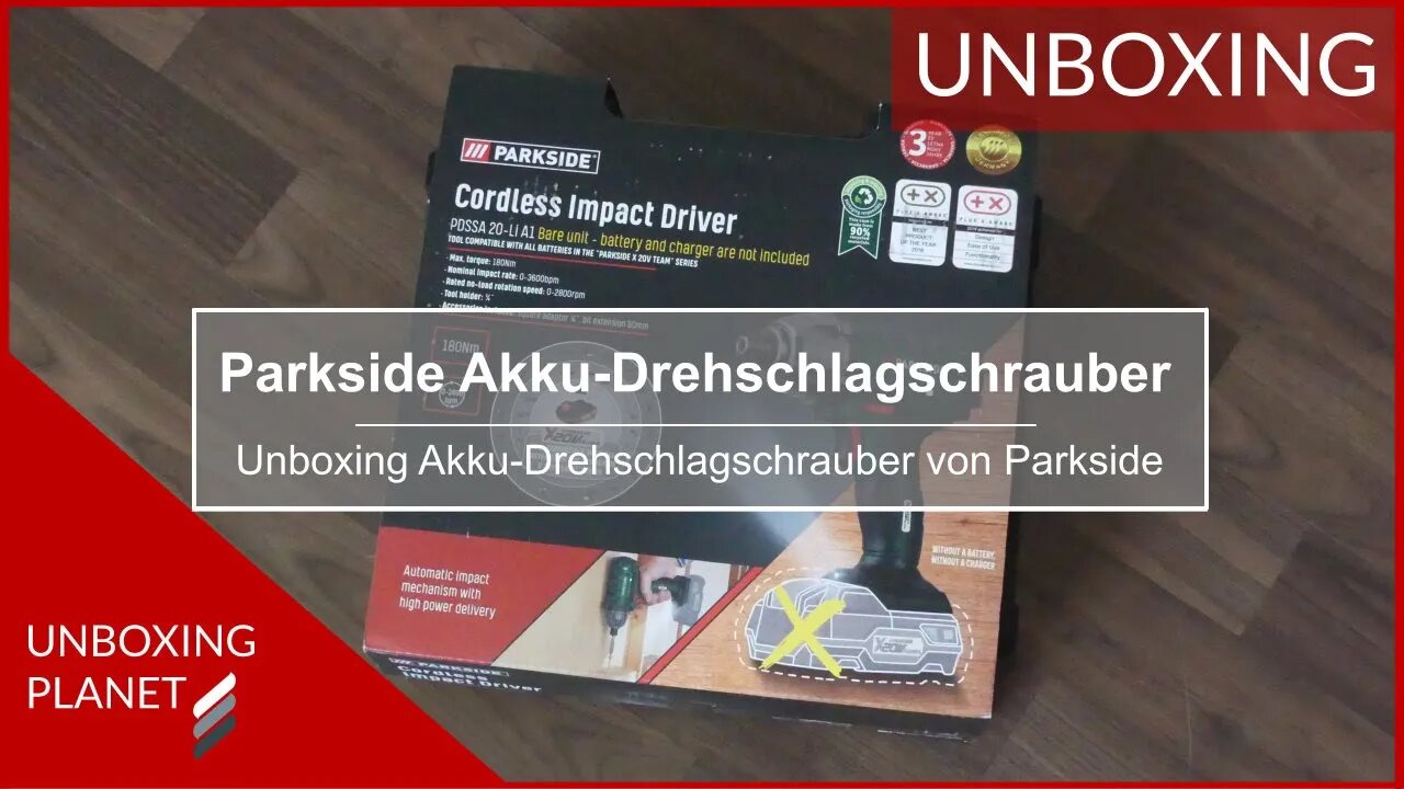 Unboxing Akku-Drehschlagschrauber Parkside PDSSA 20-Li A1 - Unboxing Planet