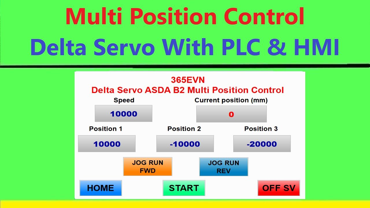 SV0033 - Multi position control delta servo with plc and hmi