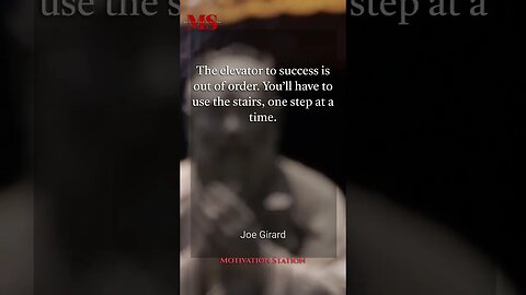 The elevator to success is out of order. You’ll have to use the stairs, one step at a time. #shorts