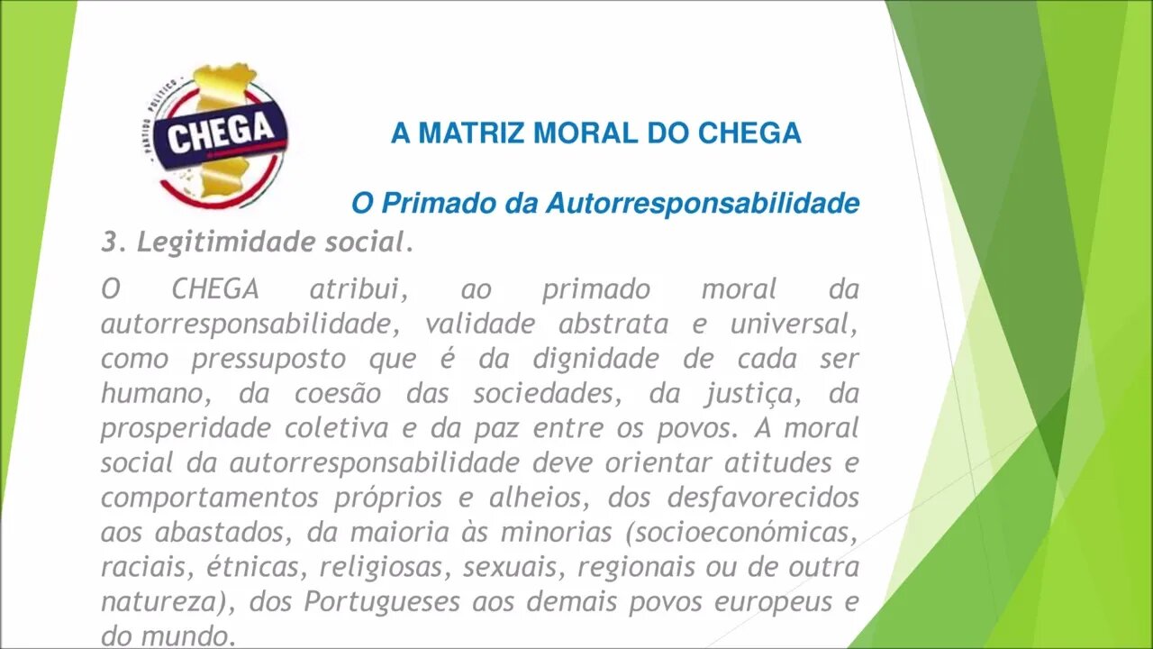 3 O Chega ponto por ponto. Gostava que me dissessem onde é que está o extremismo aqui?!