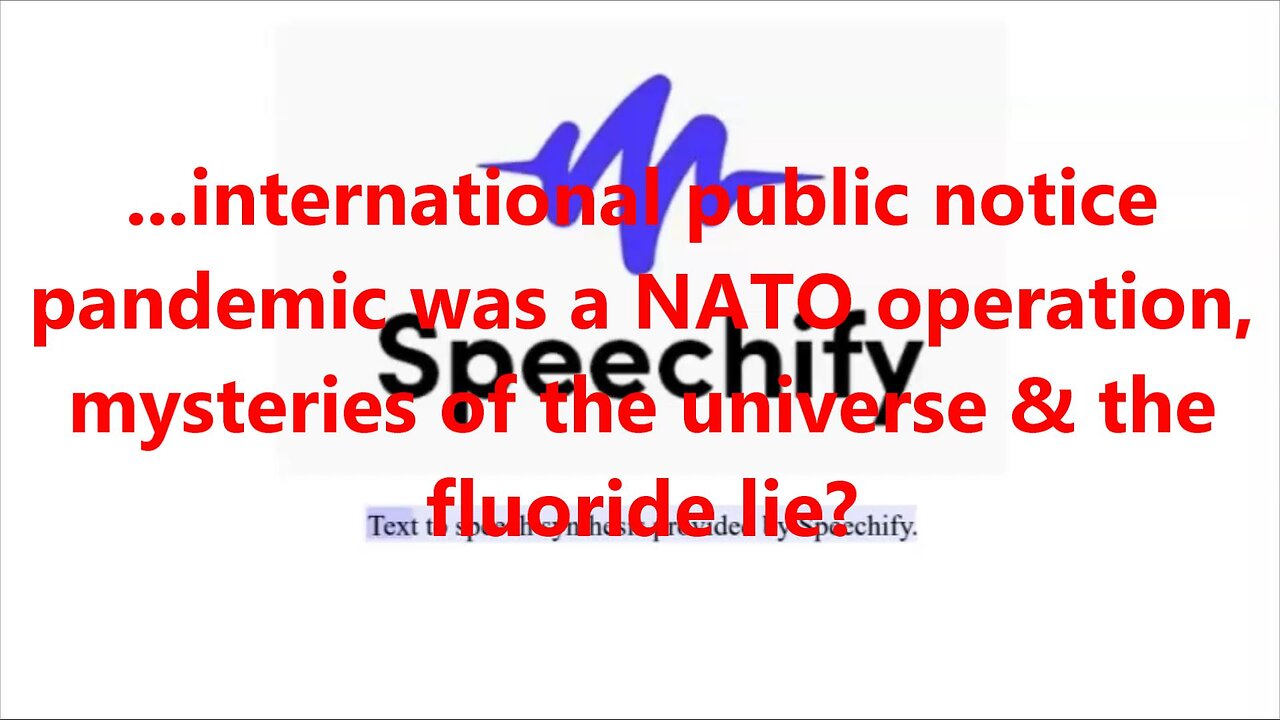 ...international public notice pandemic was a NATO operation, mysteries of the universe?