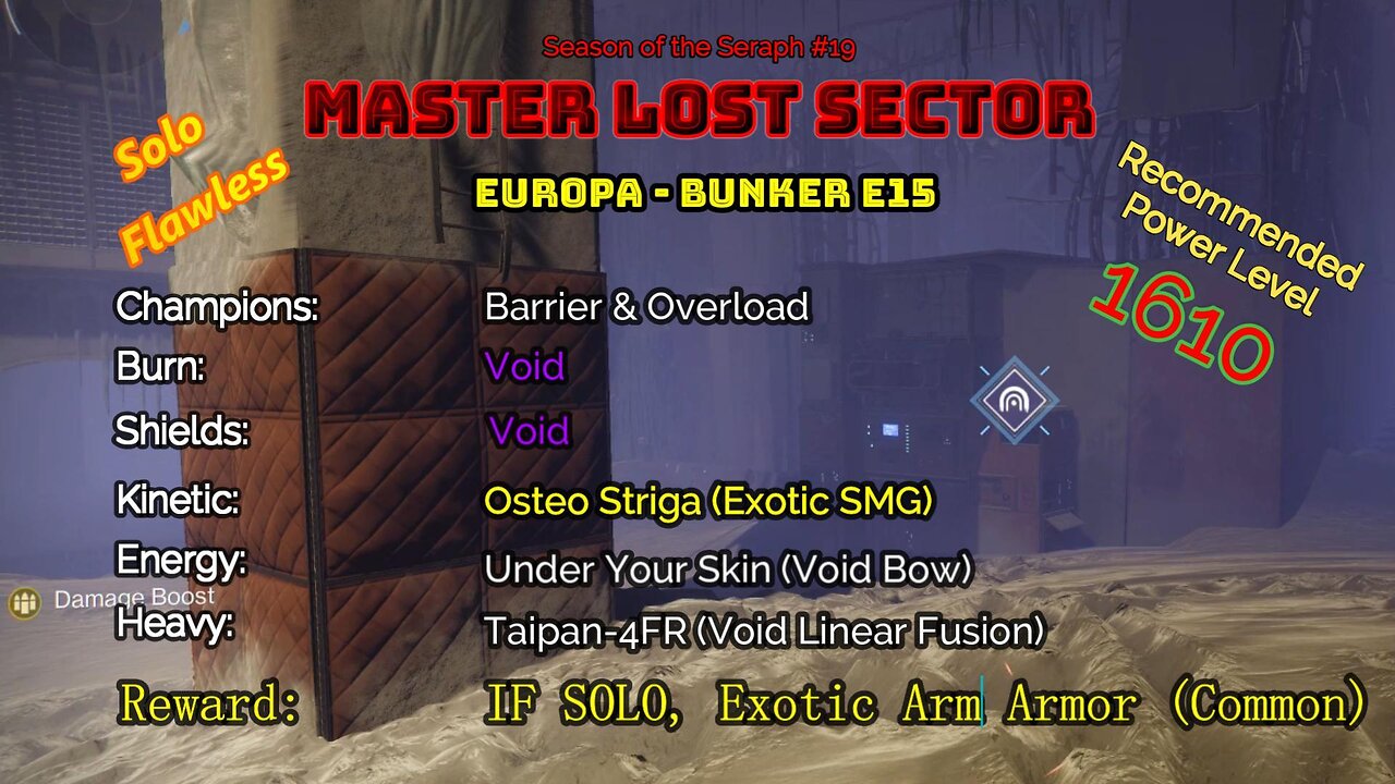 Destiny 2 Master Lost Sector: Europa - Bunker E15 on my Titan Solo-Flawless 2-14-23