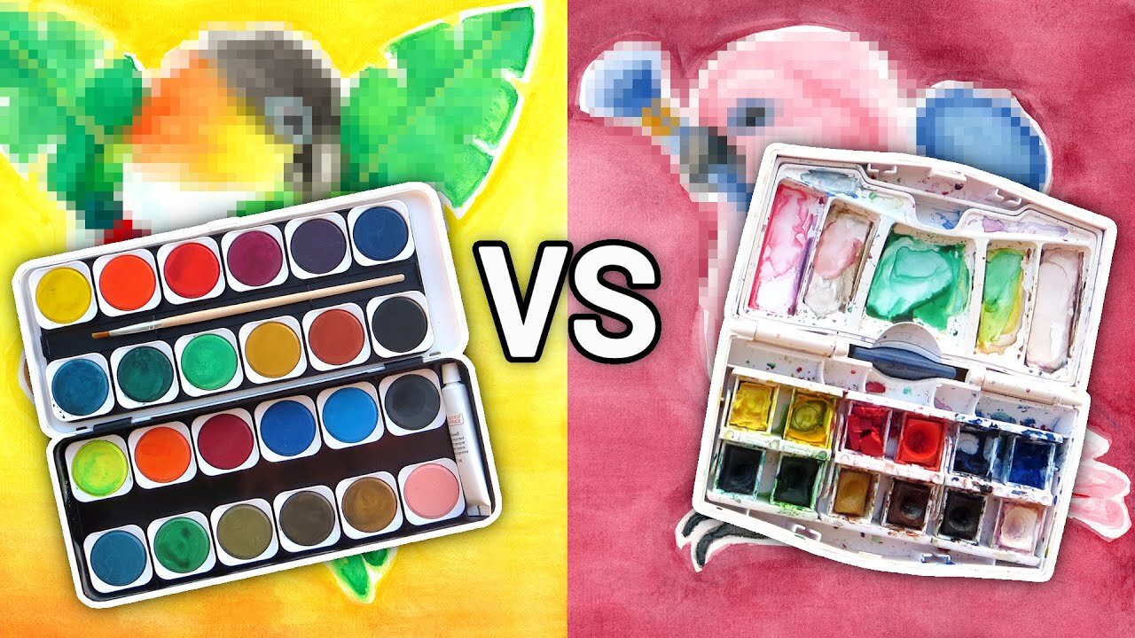 Cheap LIDL Watercolors vs. Cotman Watercolors