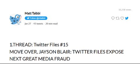 TWITTER FILES #15 JAN 27th 2023