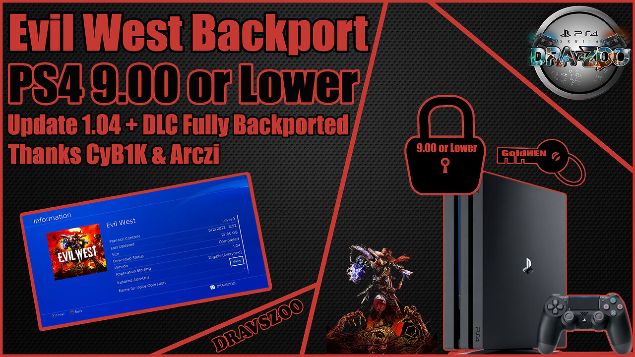 Evil West v1.04 + DLC Fully Backported by CyB1K & Arczi PS4 9.00 or Lower! | Works perfectly TEST
