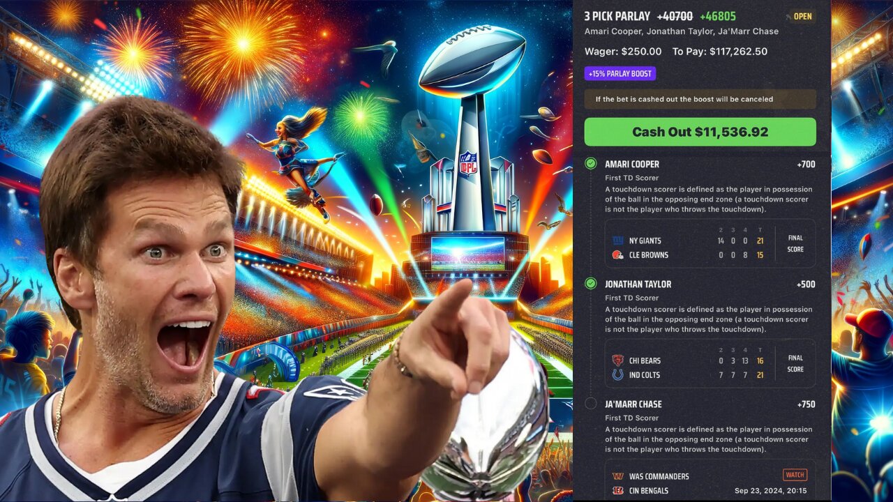 How we turned $250 into $117k on a NFL first TD parlay!